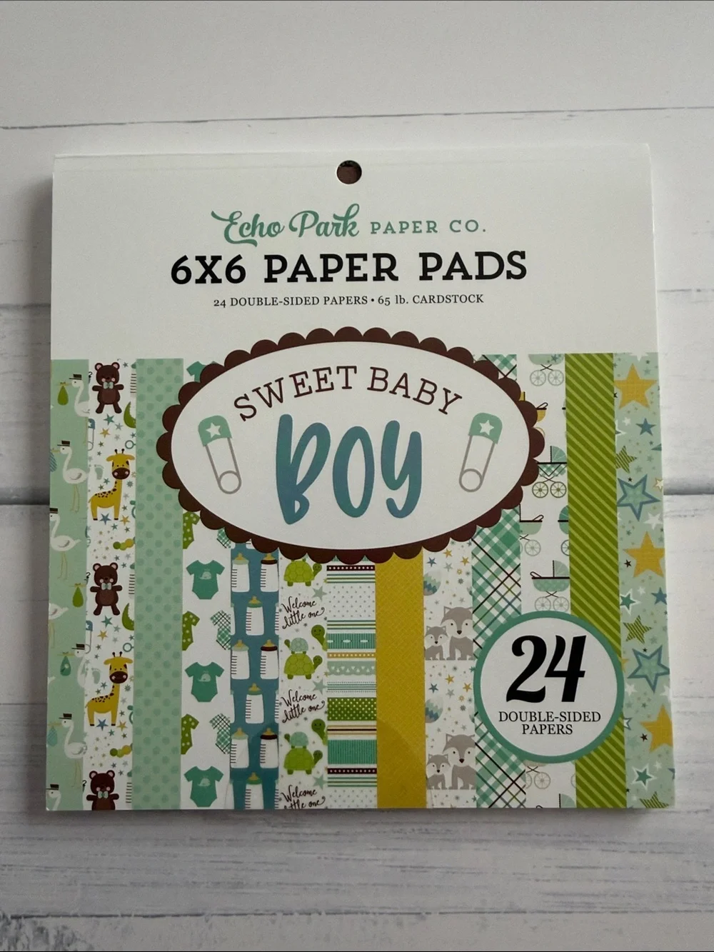 Baby Boy Scrapbook Embellishment Bundle | 24+ Pieces | Stickers | Paper Pads